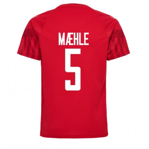 Danmark Joakim Maehle #5 Replika Hjemmebanetrøje VM 2022 Kortærmet